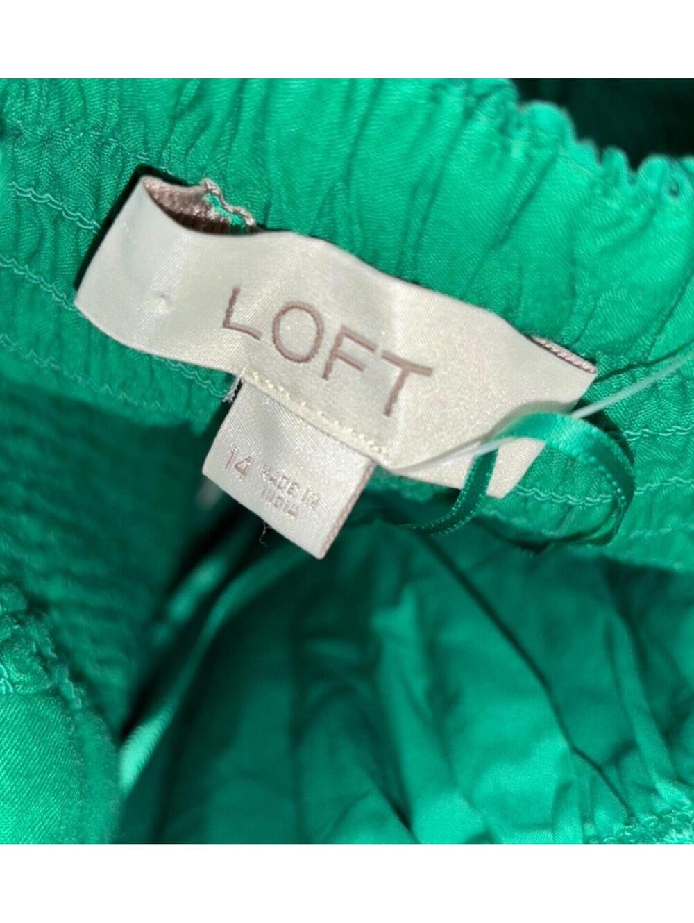 Loft Poplin Cutout Tie Back Ruched Midi Dress Size 14 New - Picture 6 of 9
